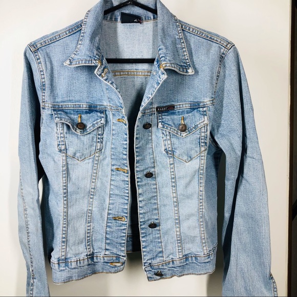 Angel Jean Jacket Distressed Denim Cropped Size Small - Picture 2 of 12